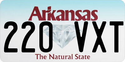 AR license plate 220VXT