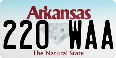 AR license plate 220WAA