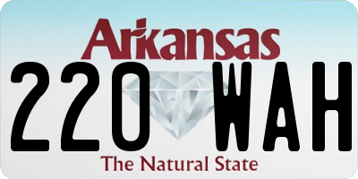 AR license plate 220WAH