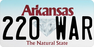 AR license plate 220WAR