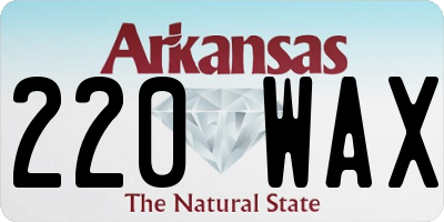 AR license plate 220WAX