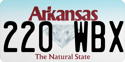 AR license plate 220WBX