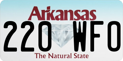 AR license plate 220WFO