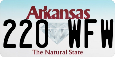 AR license plate 220WFW