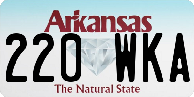 AR license plate 220WKA