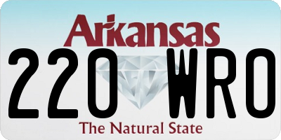 AR license plate 220WRO