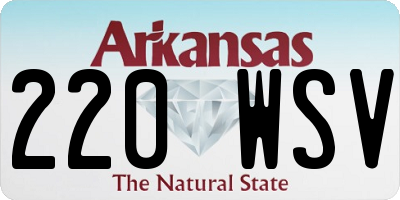 AR license plate 220WSV