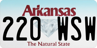 AR license plate 220WSW