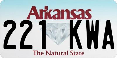 AR license plate 221KWA