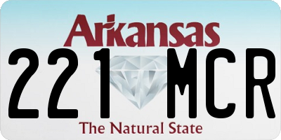 AR license plate 221MCR