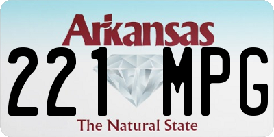AR license plate 221MPG