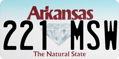 AR license plate 221MSW