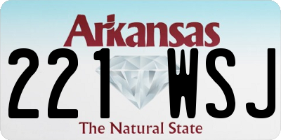 AR license plate 221WSJ