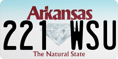 AR license plate 221WSU