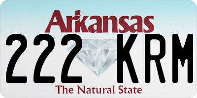 AR license plate 222KRM