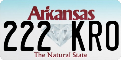 AR license plate 222KRO
