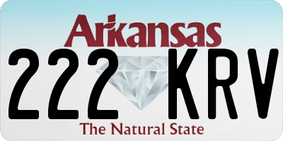 AR license plate 222KRV