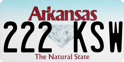AR license plate 222KSW