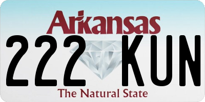 AR license plate 222KUN