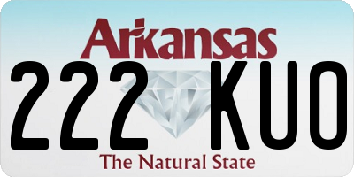 AR license plate 222KUO