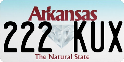 AR license plate 222KUX