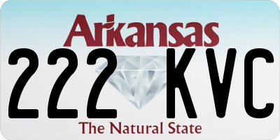 AR license plate 222KVC