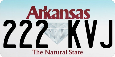 AR license plate 222KVJ