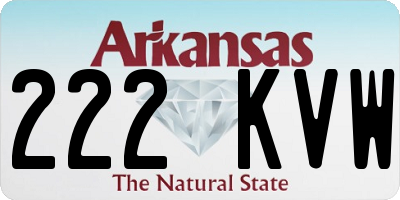 AR license plate 222KVW