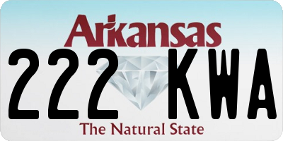 AR license plate 222KWA
