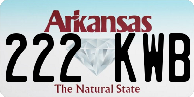 AR license plate 222KWB