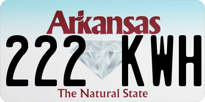 AR license plate 222KWH
