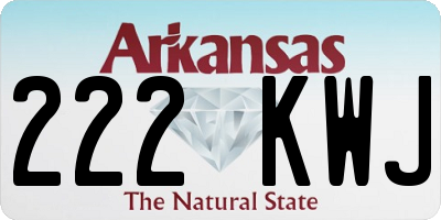 AR license plate 222KWJ