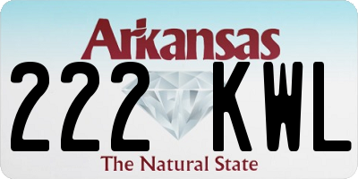 AR license plate 222KWL