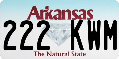 AR license plate 222KWM