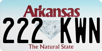 AR license plate 222KWN