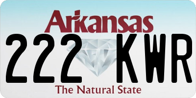 AR license plate 222KWR