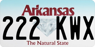 AR license plate 222KWX