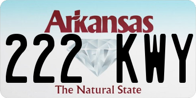 AR license plate 222KWY