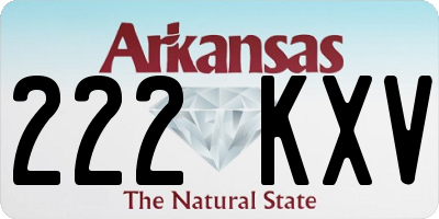 AR license plate 222KXV