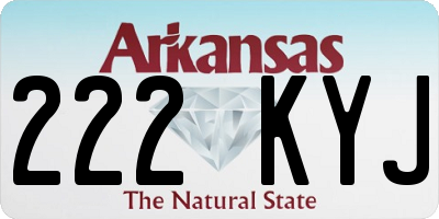 AR license plate 222KYJ