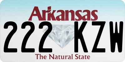 AR license plate 222KZW