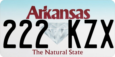 AR license plate 222KZX