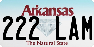 AR license plate 222LAM