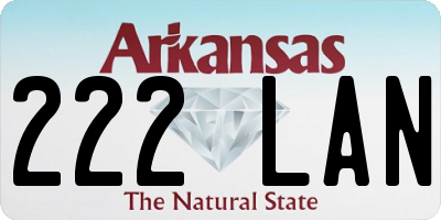 AR license plate 222LAN