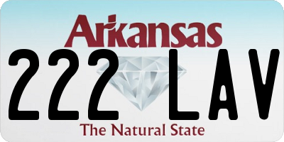 AR license plate 222LAV