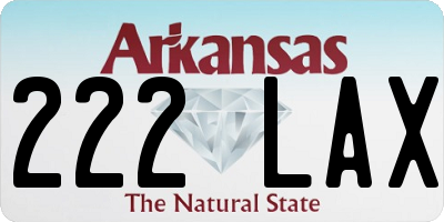AR license plate 222LAX