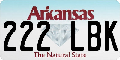 AR license plate 222LBK