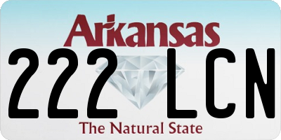 AR license plate 222LCN