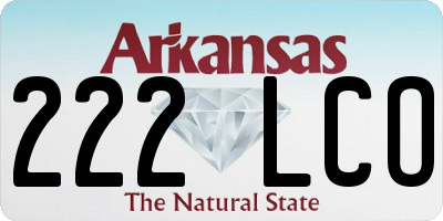 AR license plate 222LCO