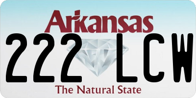 AR license plate 222LCW